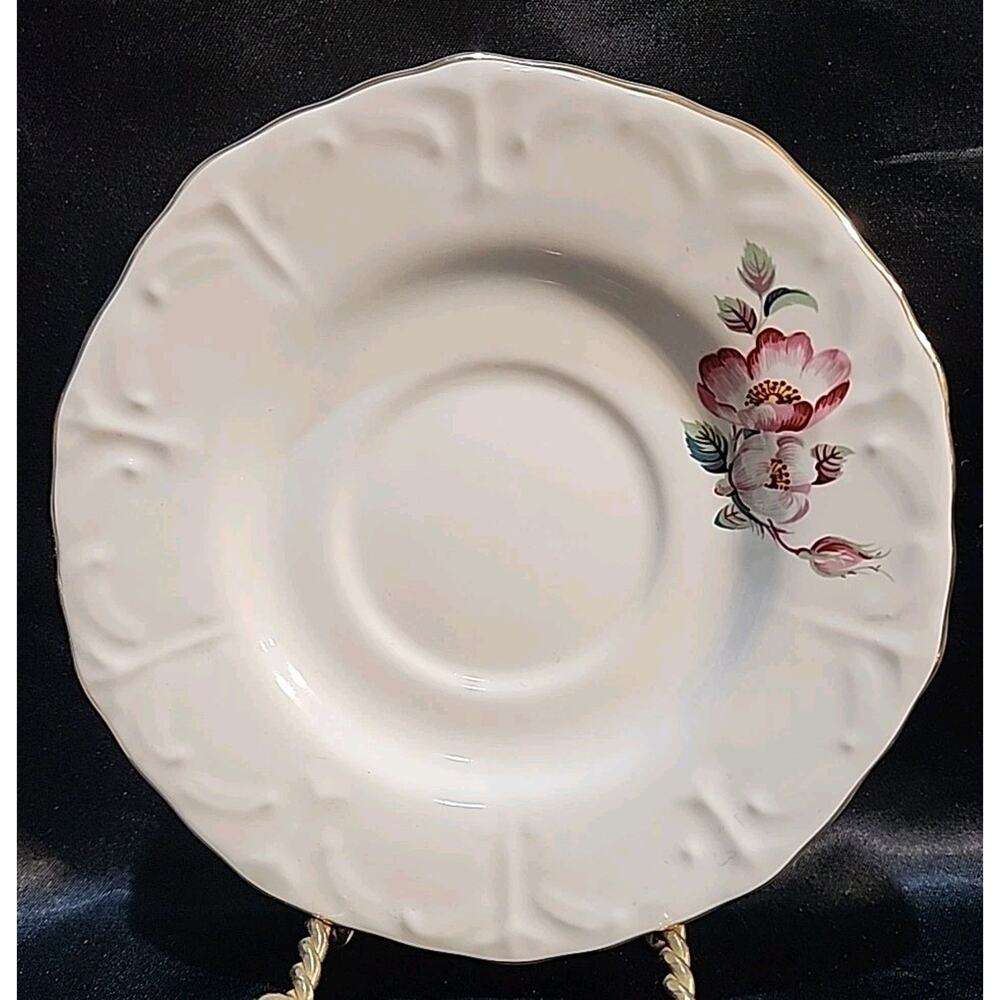 Cup & Saucer HWE1 pattern by House of Webster, featuring pink floral designs - Picture 3 of 8
